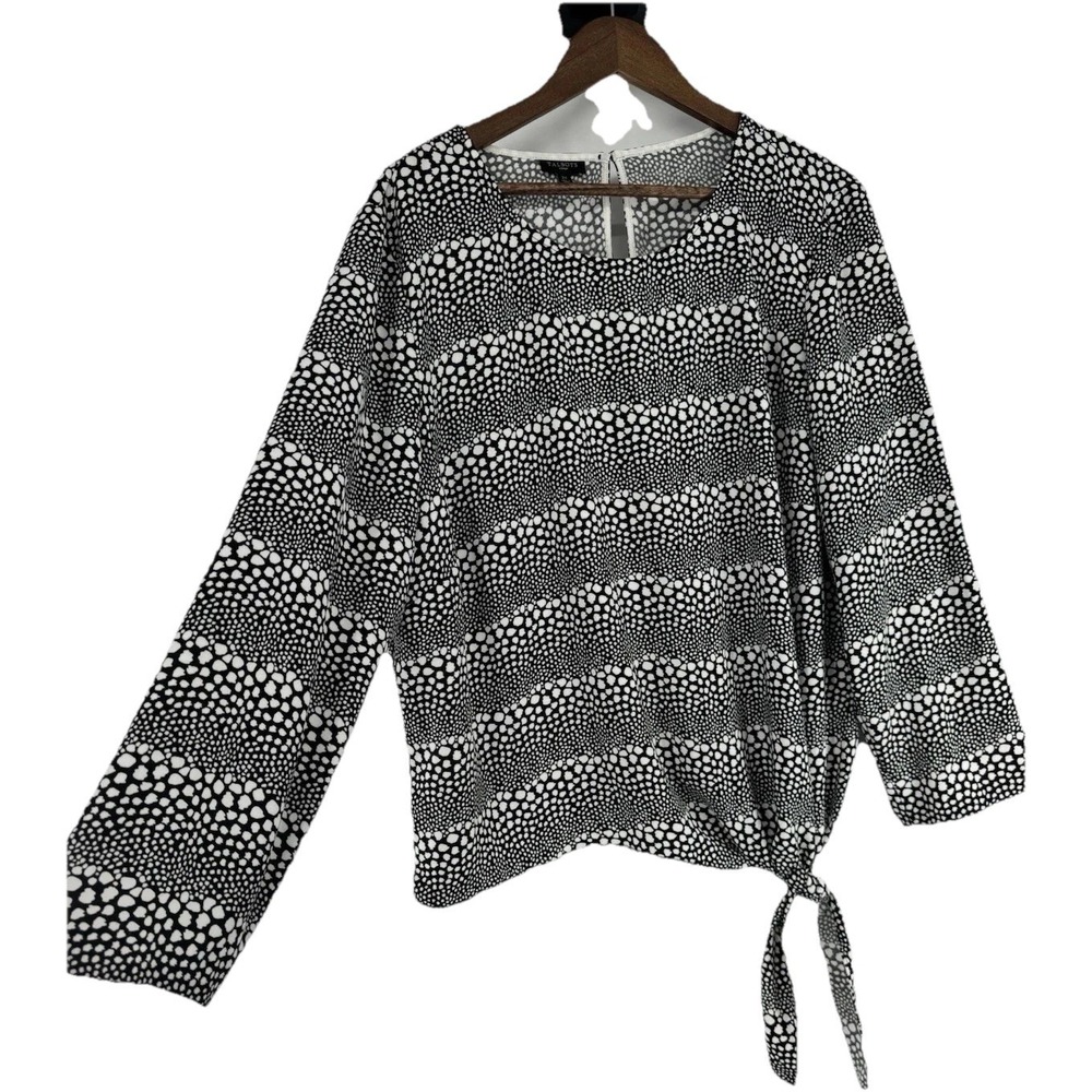 Talbots Blouse 2X Polka‎ Dot Side Tie Mature Career Capsule Soft Coquette